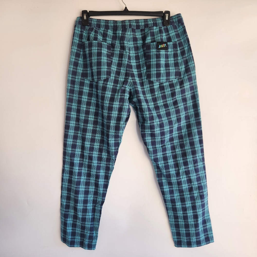 Catch Surf The Original Beater Pants Size Mens Med Blue Plaid Beach Surfer Cali